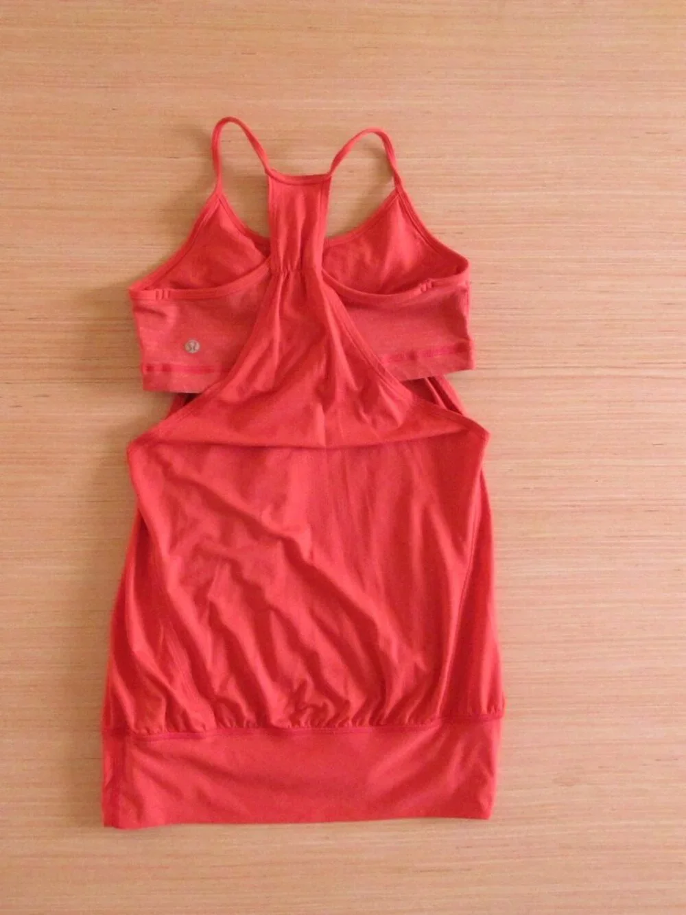 Lululemon No Limits Tank Persimmon Red‑Orange Women’s Size 6 Built‑In Bra